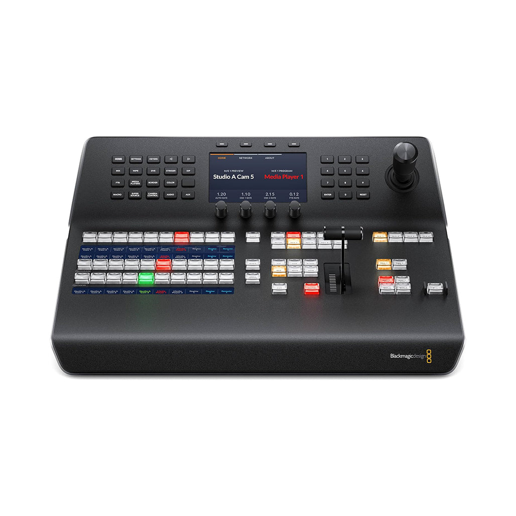 A Photo Of Blackmagic Design ATEM 1 M/E Advanced Broadcast Panel - 10 Input Control, LCD Display, Joystick, T-Bar Fader