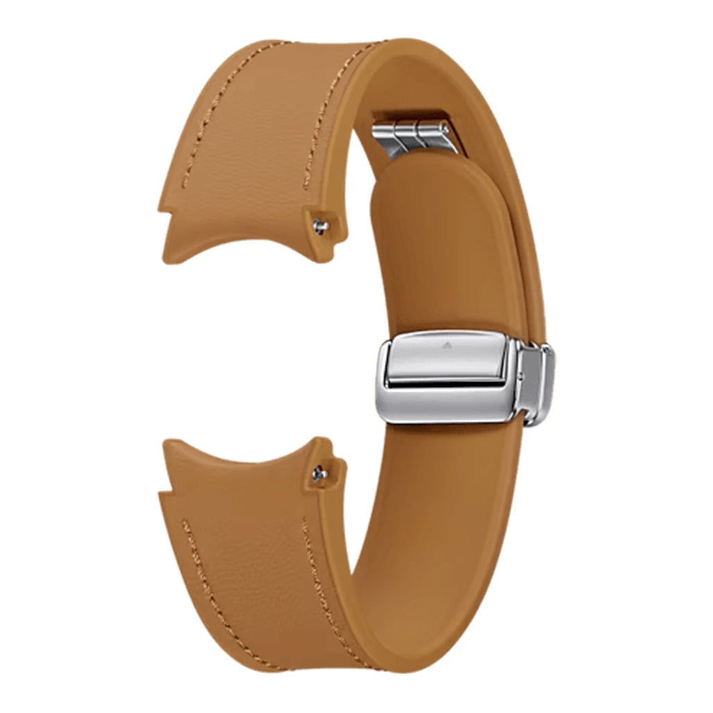 A Photo Of Samsung Galaxy Watch D-Buckle Hybrid Eco-Leather Band - 20mm - M/L - Etoupe | Stylish and Durable Replacement Strap