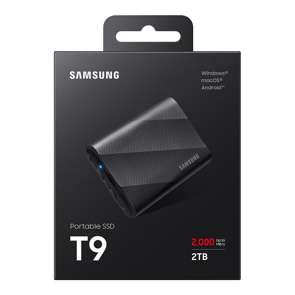 Samsung T9 2TB Portable SSD - MU-PG2T0B, 32945027285244, Available at 961Souq