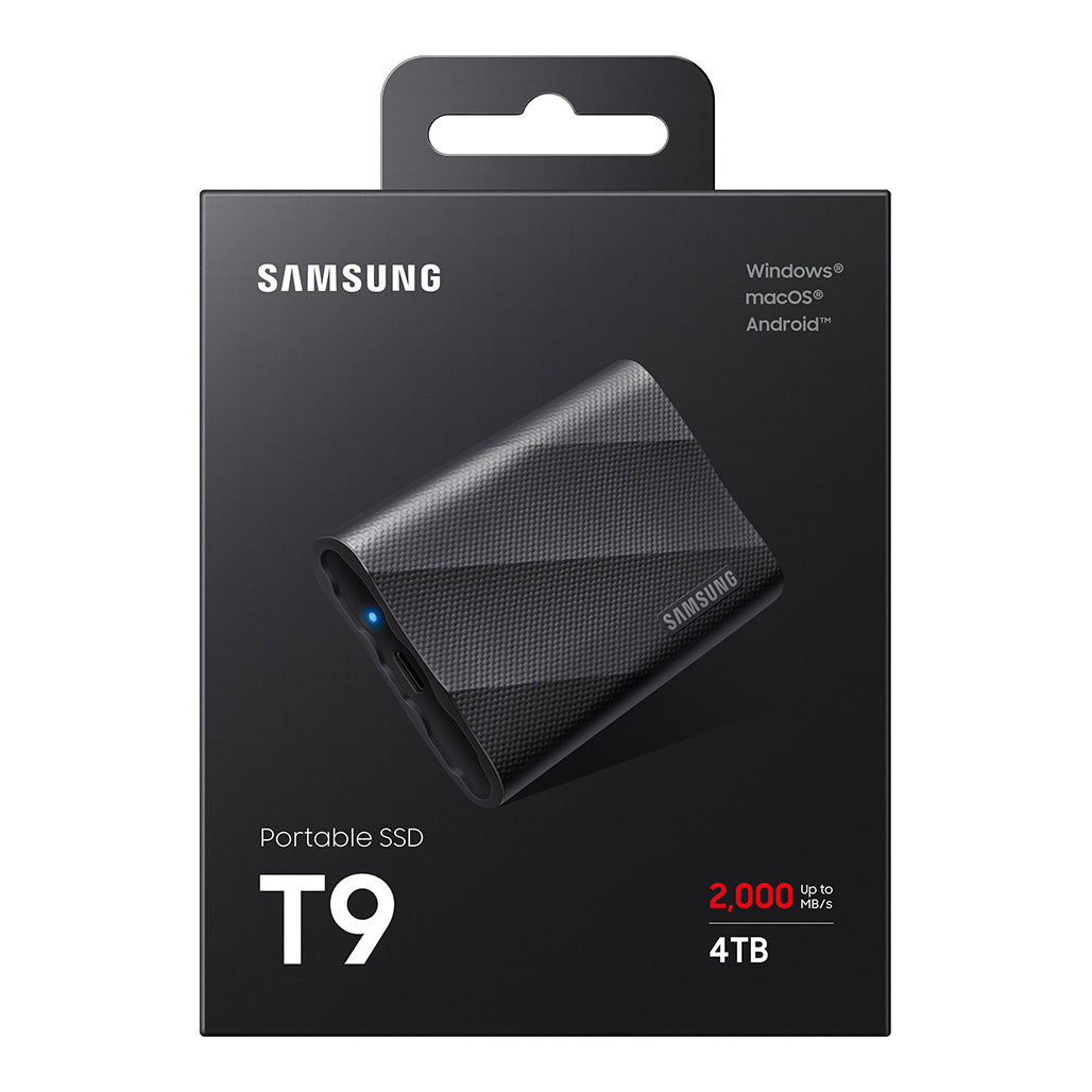 Samsung T9 4TB Portable SSD - MU-PG4T0B, 32945051304188, Available at 961Souq