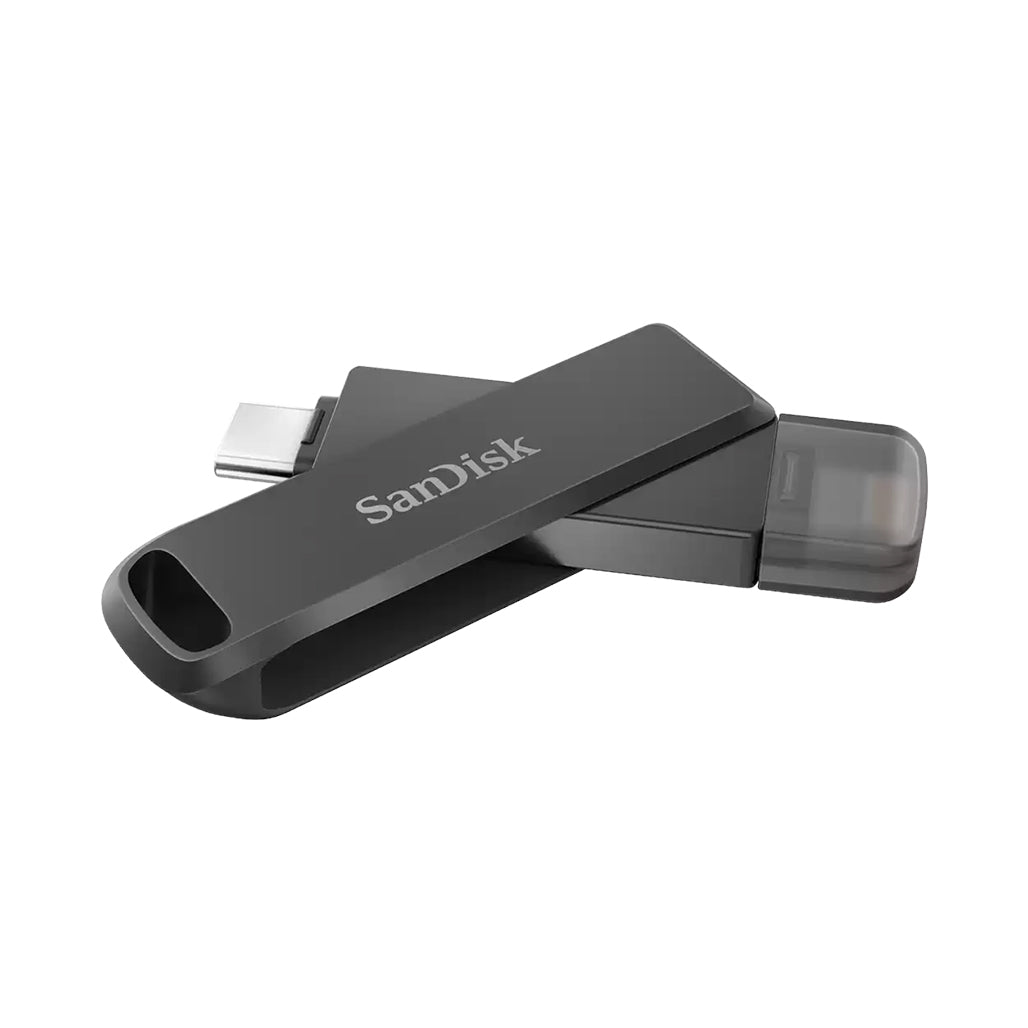 A Photo Of SanDisk iXpand Flash Drive Luxe 256GB – USB-C and USB 3.0, Compatible with iPhone 15, iPad Pro, Android, and Mac