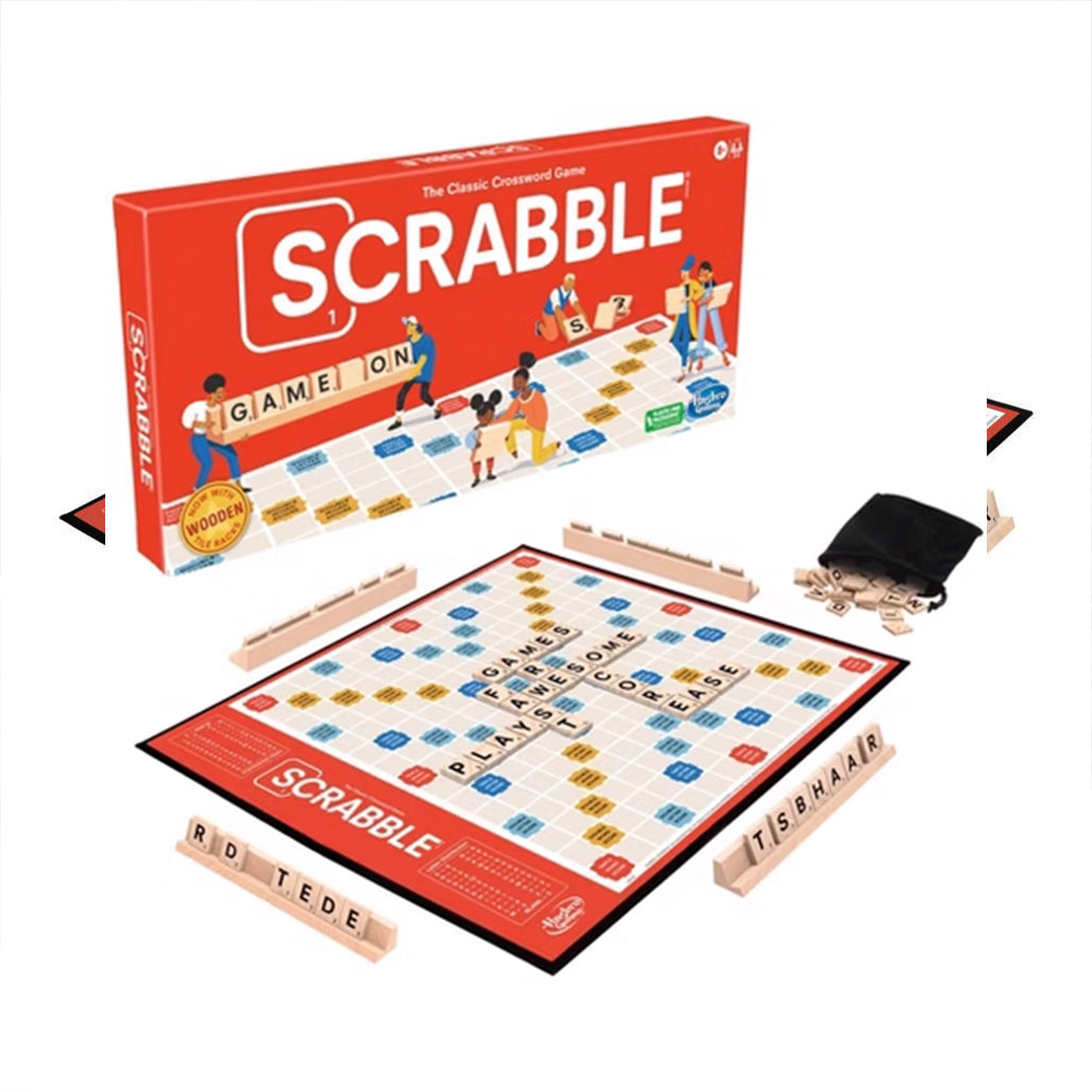 A Photo Of Hasbro Gaming Scrabble Board Game for Kids and Families | Classic Crossword Word Game for Ages 8+ | Fun for 2-4 Players