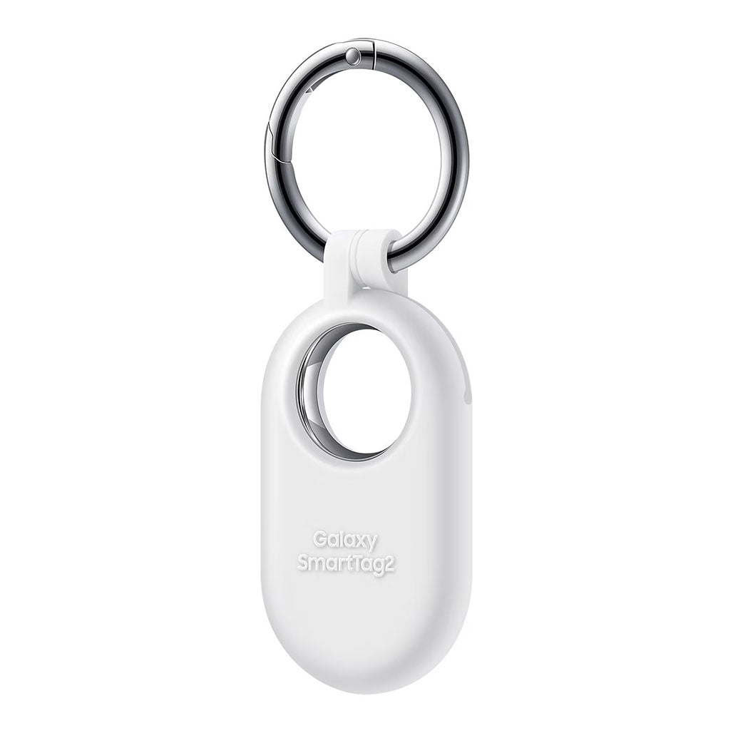 A Photo Of Samsung Silicone Case for SmartTag2 - White | Durable and Secure Attachment