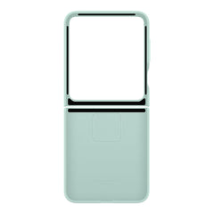 A Photo Of Samsung Z Flip6 Silicone Case with Built-In Ring - Mint | Ultra-Slim, Non-Slip Grip, Sleek Design