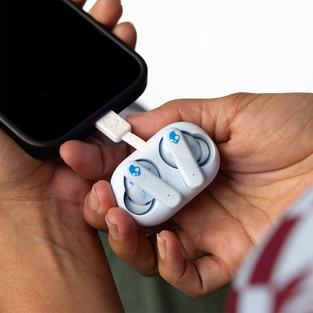 A Photo Of Skullcandy EcoBuds - Glacier | Eco-Friendly Wireless Earbuds with Superior Sound and Long Battery Life