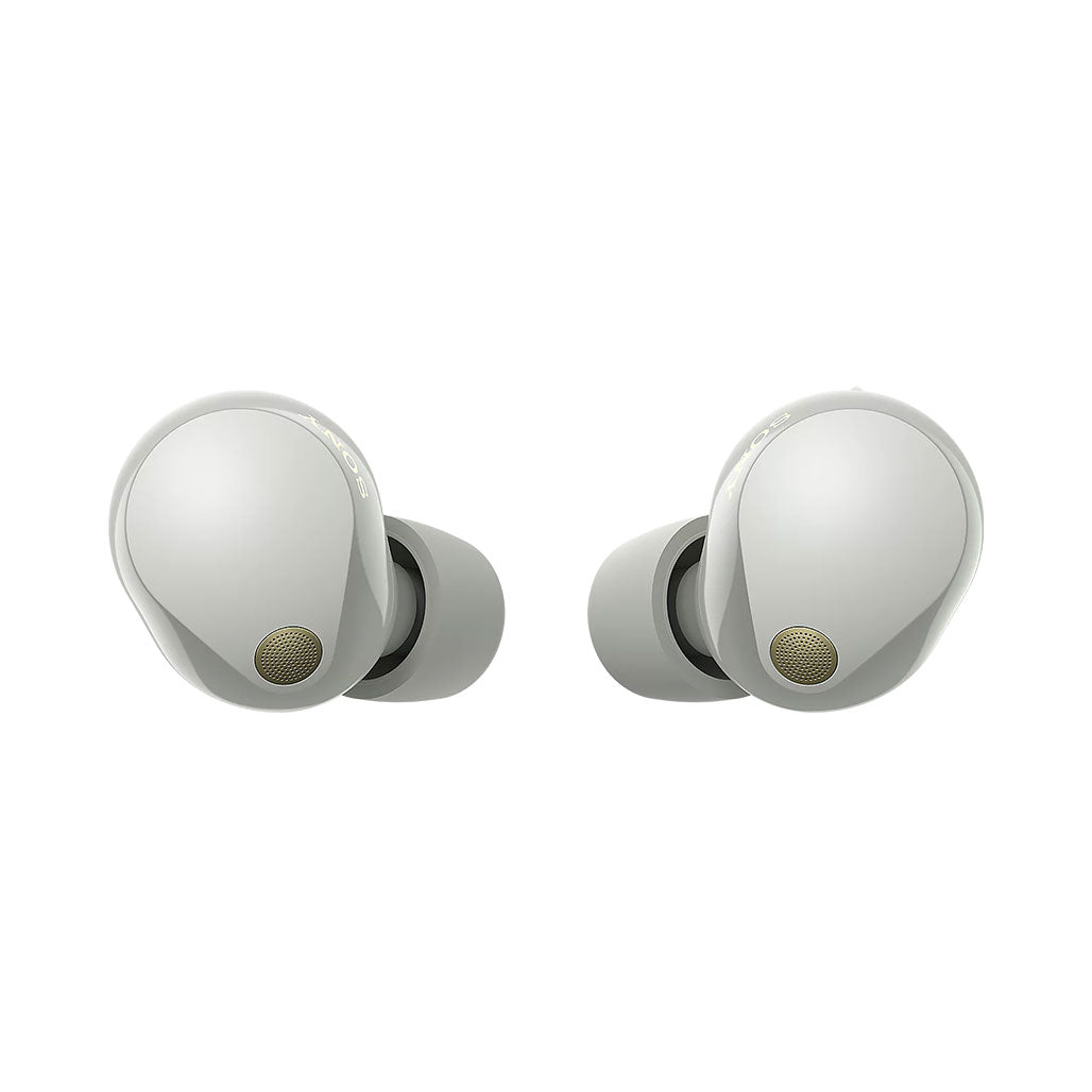 A Photo Of Sony WF-1000XM5 Wireless Noise Cancelling Earbuds - Silver | Premium Sound, Enhanced Noise Cancellation, and Sleek Design