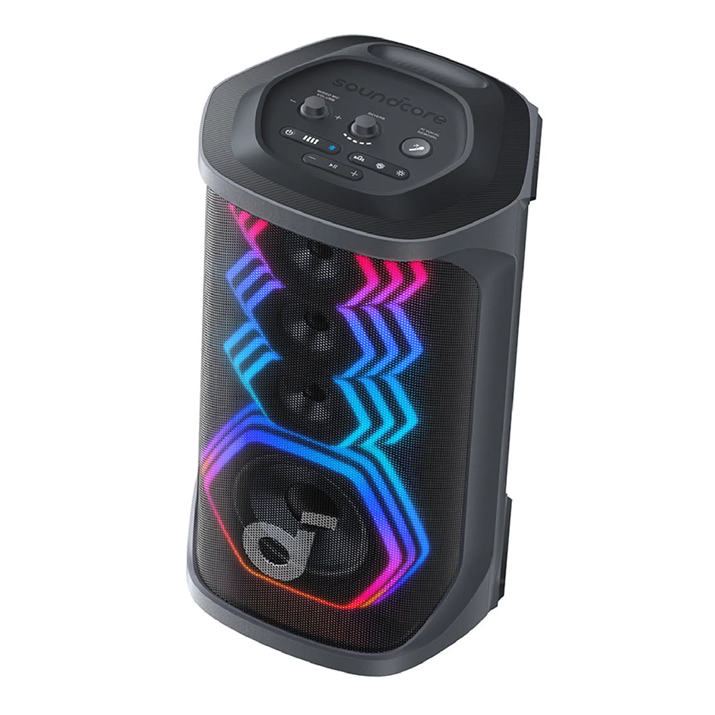 A Photo Of Anker Soundcore Rave 3 AI Karaoke Party Speaker with 160W Sound, 12H Playtime, and 2 Wireless Microphones