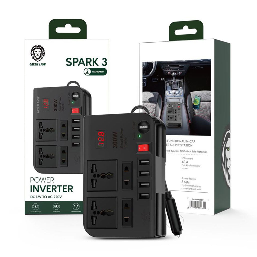 A Photo Of Green Lion GNSPOW300W Spark 3 Power Inverter 300W