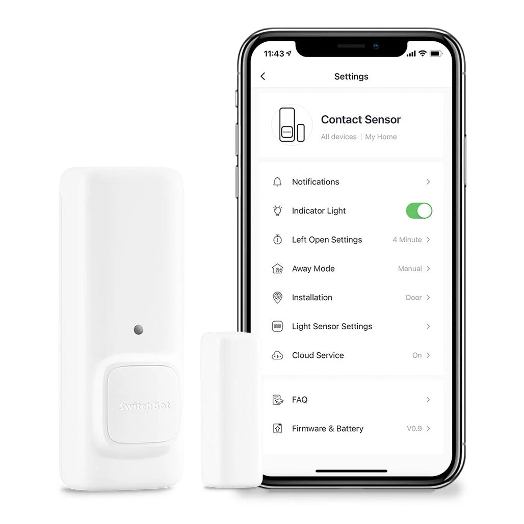 A Photo Of SwitchBot Contact Sensor W1201500-WHT | Smart Window & Door Alert Sensor with Hub Mini Connectivity