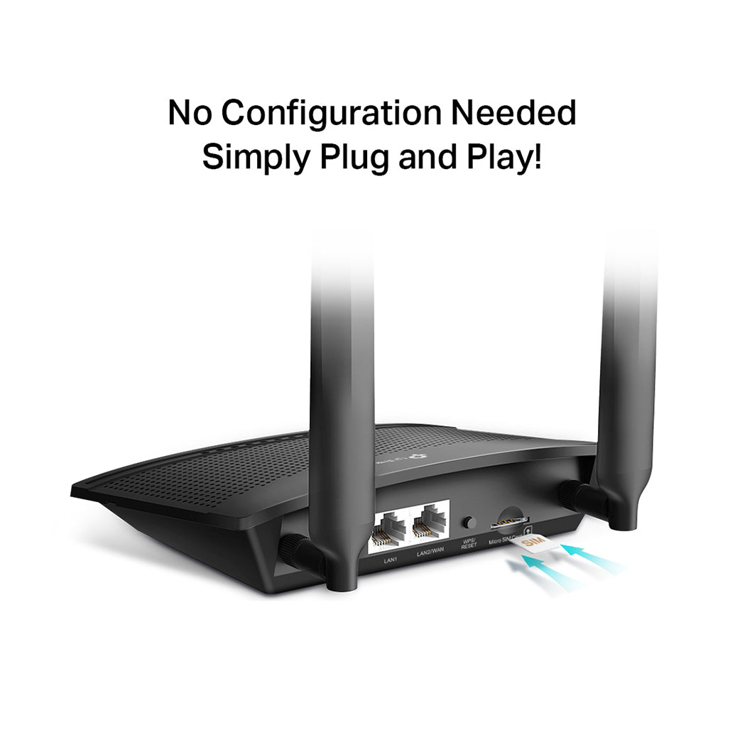 A Photo Of TP-Link TL-MR100 300 Mbps Wireless N 4G LTE Router | Plug and Play, 32 Device Support, Detachable Antennas