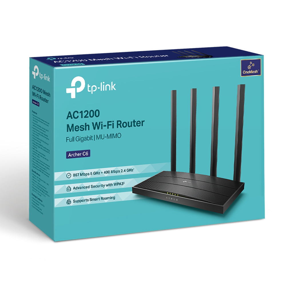 A Photo Of TP-Link Archer C6 AC1200 MU-MIMO Gigabit Router | Dual-Band Wi-Fi for High-Speed Connectivity