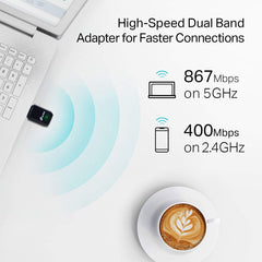 A Photo Of TP-Link Archer T3U AC1300 Dual Band USB WiFi Adapter – High-Speed Connectivity for Laptops and Desktops