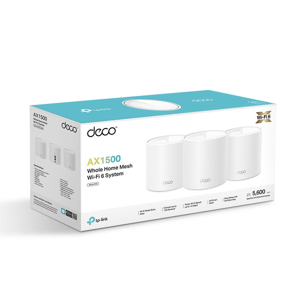 A Photo Of TP-Link Deco X10 - AX1500 Whole Home Mesh Wi-Fi 6 System (3 Pack) | High-Speed, Seamless Coverage