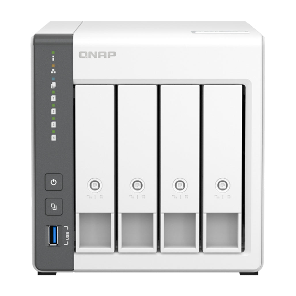 A Photo Of QNAP TS-433 4-Bay NAS with Built-in AI NPU for Personal Cloud and Home Entertainment