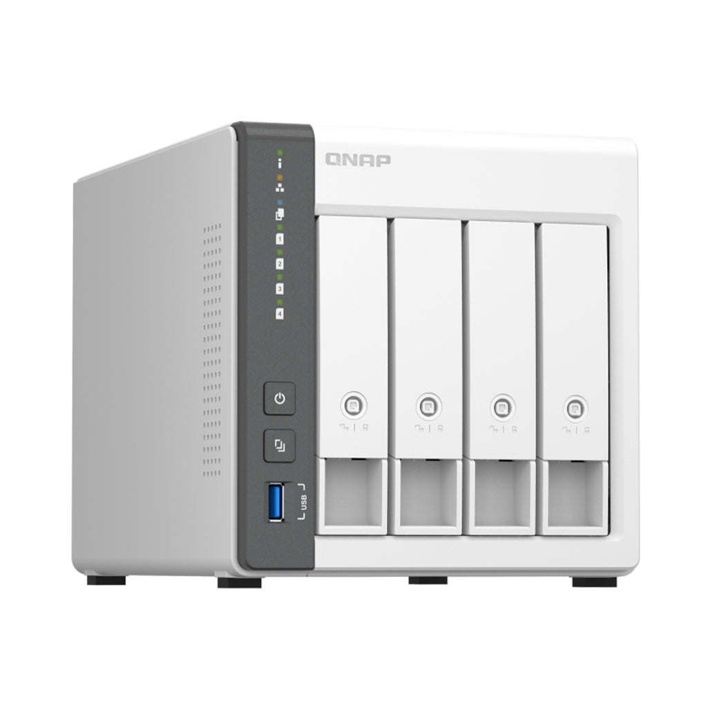 A Photo Of QNAP TS-433 4-Bay NAS with Built-in AI NPU for Personal Cloud and Home Entertainment