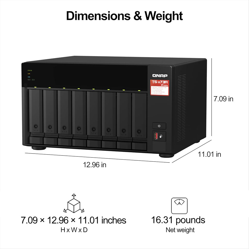 A Photo Of QNAP TS-873A 8-Bay AMD Ryzen Quad-Core NAS with QSW-1105-5T 5-Port 2.5GbE Switch