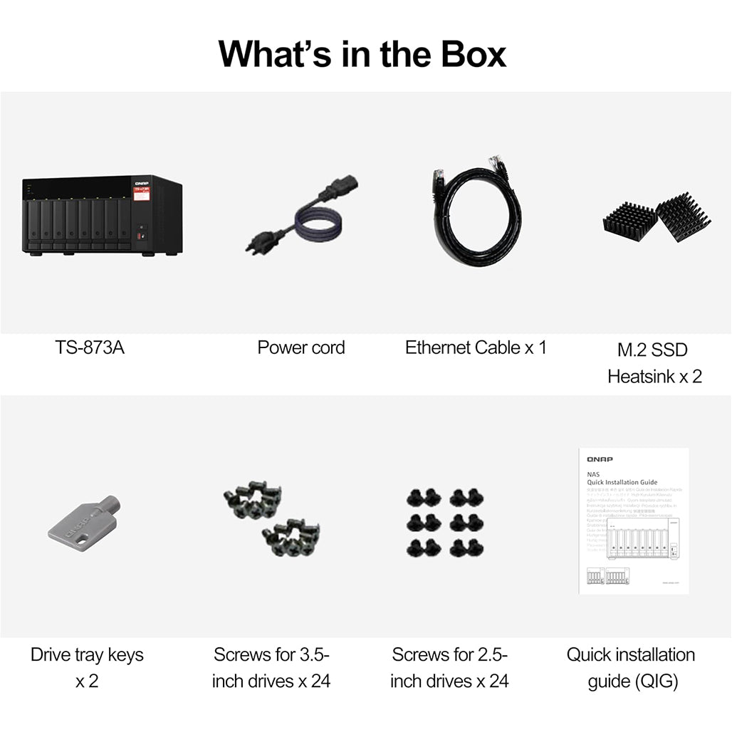 A Photo Of QNAP TS-873A 8-Bay AMD Ryzen Quad-Core NAS with QSW-1105-5T 5-Port 2.5GbE Switch