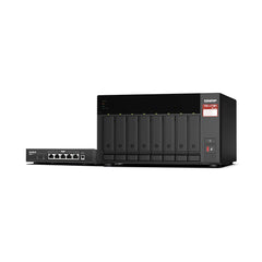 A Photo Of QNAP TS-873A 8-Bay AMD Ryzen Quad-Core NAS with QSW-1105-5T 5-Port 2.5GbE Switch