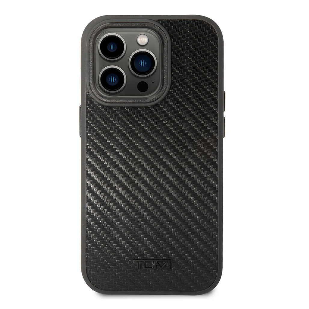 Tumi HC Aluminum Carbon Pattern Case for iPhone 14 Pro Max, 31954239127804, Available at 961Souq