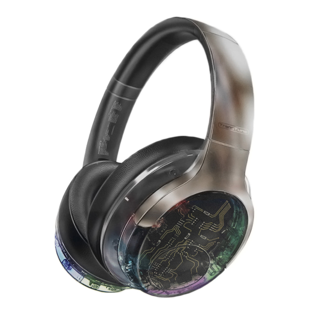 Promate Transtune ANC Wireless Headphones with RGB - Gunmetal, 32903690748156, Available at 961Souq