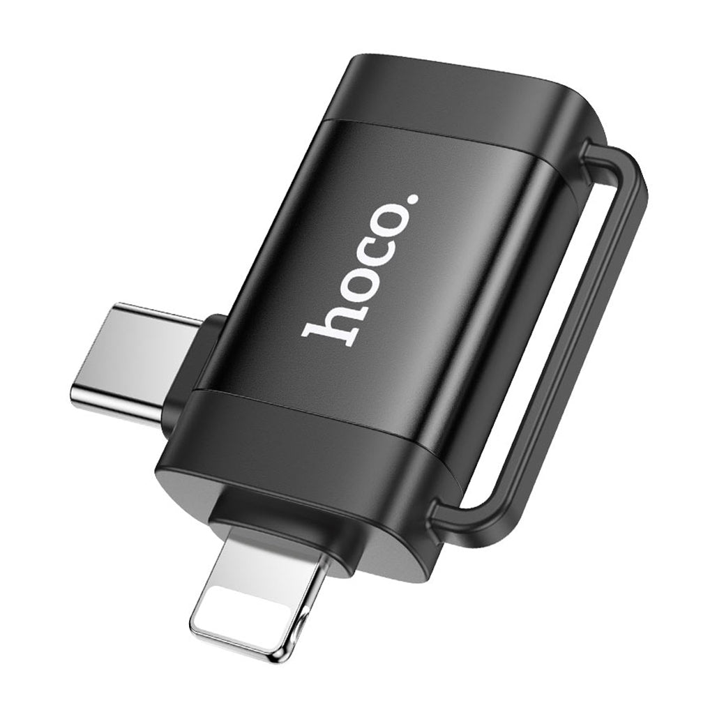 A Photo Of Hoco Adapter for Lightning and Type-C to USB-A | UA31F