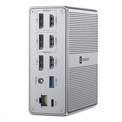 A Photo Of TobenONE DisplayLink Docking Station - Triple Monitor Setup with 120W Power Adapter, 18 Ports, USB-C, HDMI, DisplayPort