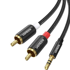 UGreen 3.5mm Male AUX to 2 RCA Male Braided Cable(2m)