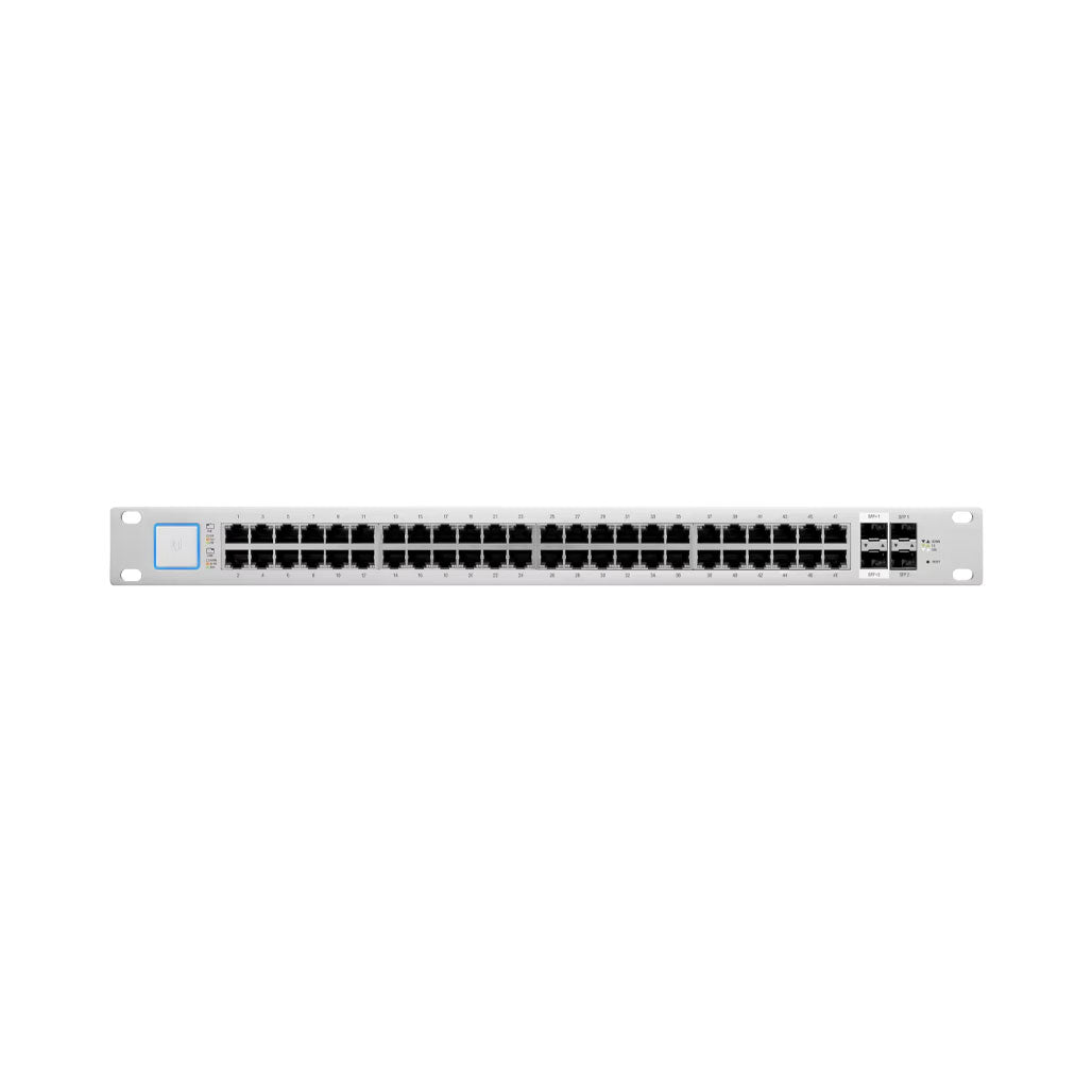 Ubiquiti PoE switch with (48) GbE, PoE+ and 24V passive PoE RJ45 ports, (2) 1G SFP ports, and (2) 10G SFP+ ports, 33016352178428, Available at 961Souq