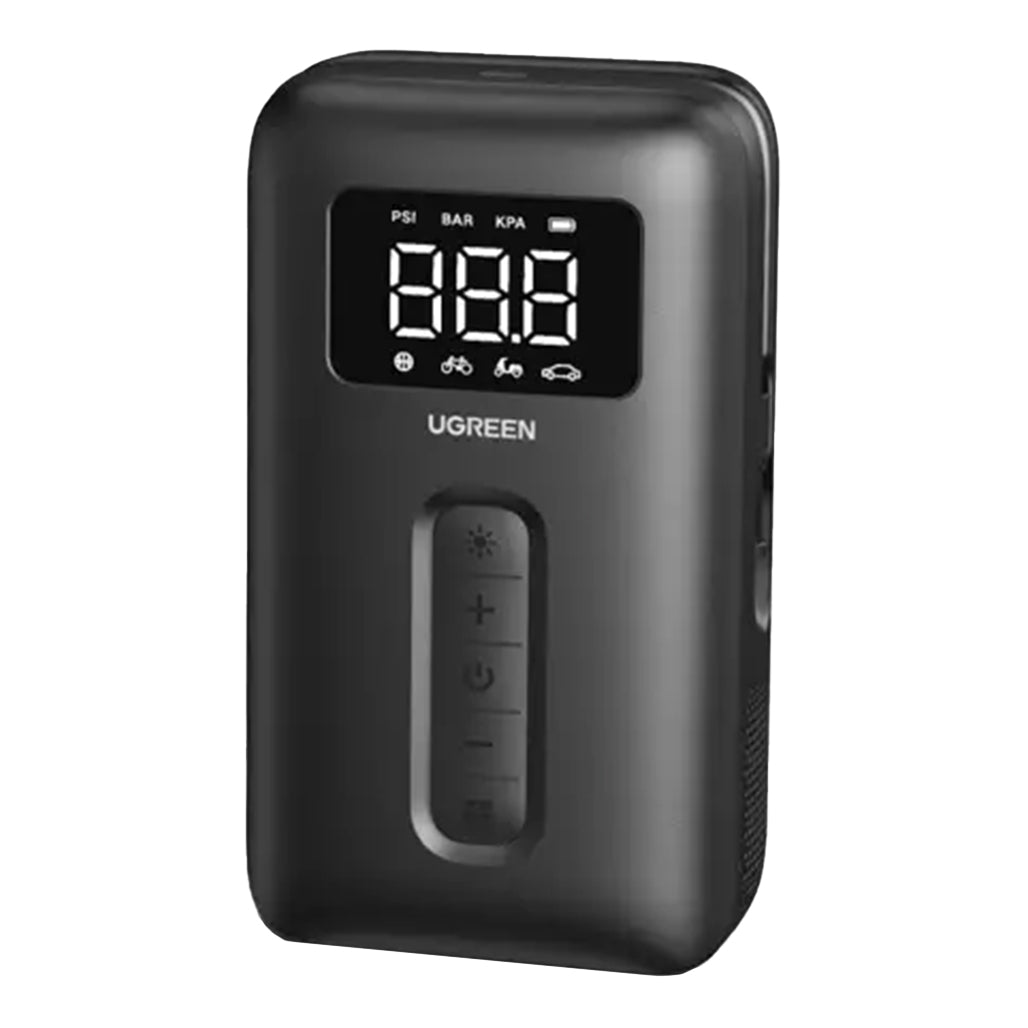 A Photo Of UGreen 15951 Portable Cordless Electric Air Pump & Tire Inflator | 150 PSI, LED Light, Digital LCD Display, 2500mAh Battery