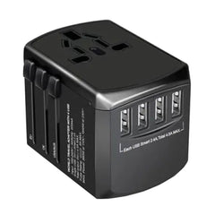 Green Lion GNAD4USBBK Universal Travel Adapter ( 4 USB Port ) 5V 4.5A - Black