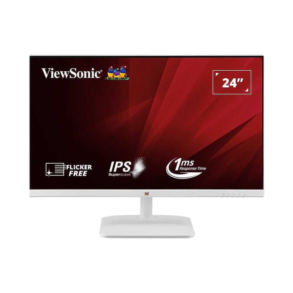 A Photo Of ViewSonic VA2432-H-W 24” Full HD 1080p Frameless IPS Monitor – High-Performance Display with Low Blue Light, Flicker-Free Technology, and Wide Viewing Angles