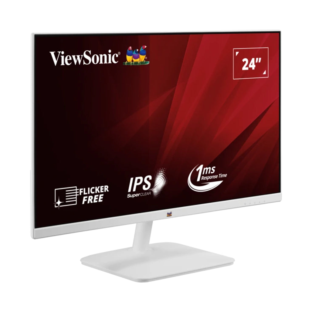 A Photo Of ViewSonic VA2432-H-W 24” Full HD 1080p Frameless IPS Monitor – High-Performance Display with Low Blue Light, Flicker-Free Technology, and Wide Viewing Angles