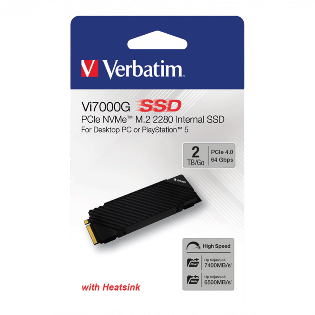 Verbatim Vi7000G PCIe NVMe™ M.2 SSD 2TB for PS5, 32811855806716, Available at 961Souq