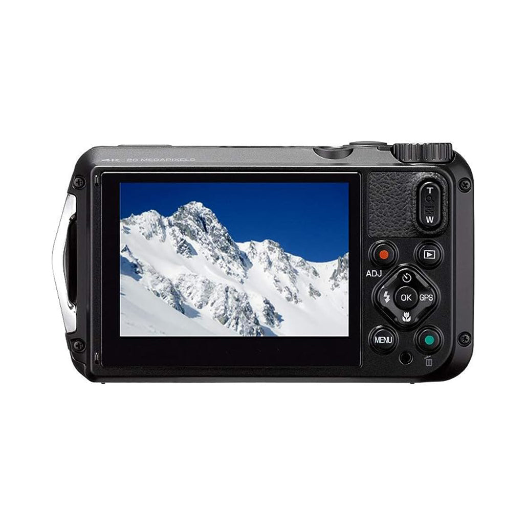 A Photo Of Ricoh WG6 Waterproof Compact Digital Camera - 20MP, 4K Video, Rugged Design - Black