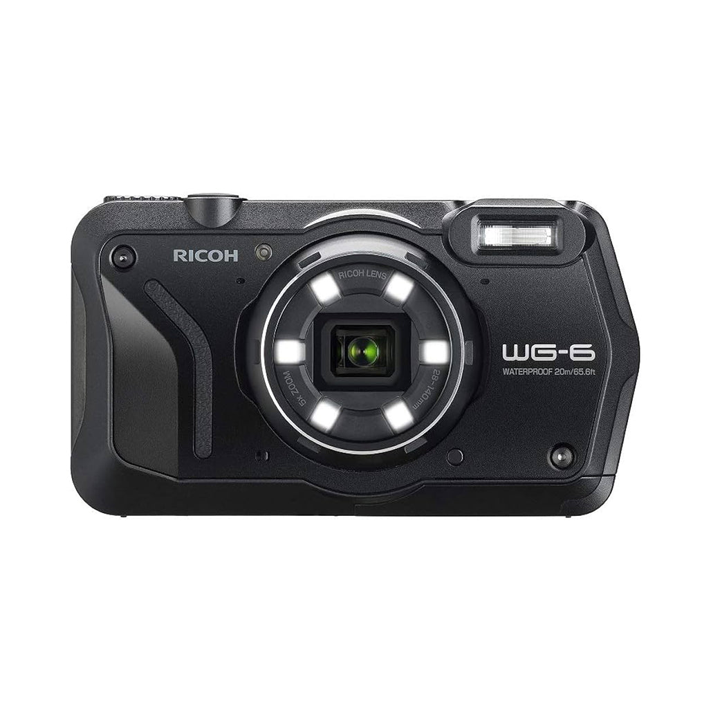 A Photo Of Ricoh WG6 Waterproof Compact Digital Camera - 20MP, 4K Video, Rugged Design - Black