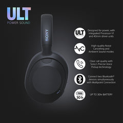 A Photo Of Sony ULT WEAR Wireless Noise Canceling Headphones | WHULT900NB.CE7 – Advanced Noise Cancellation, Bass Customization, 30-Hour Battery Life, and Voice Assistant Support