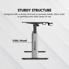 A Photo Of Fantech WS414 Adjustable Height Desk with Sturdy Steel Frame and Powerful Electric Motor