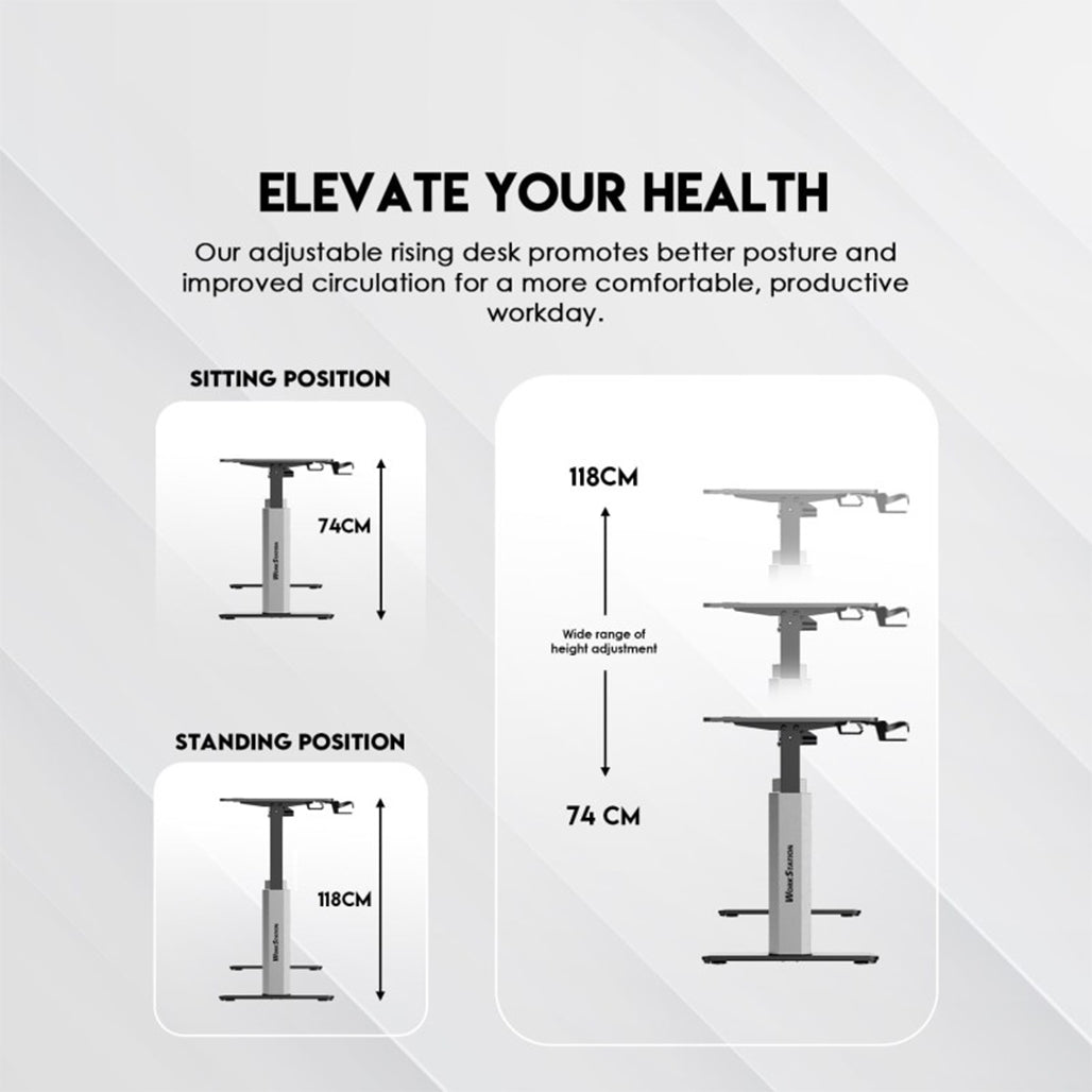 A Photo Of Fantech WS414 Adjustable Height Desk with Sturdy Steel Frame and Powerful Electric Motor