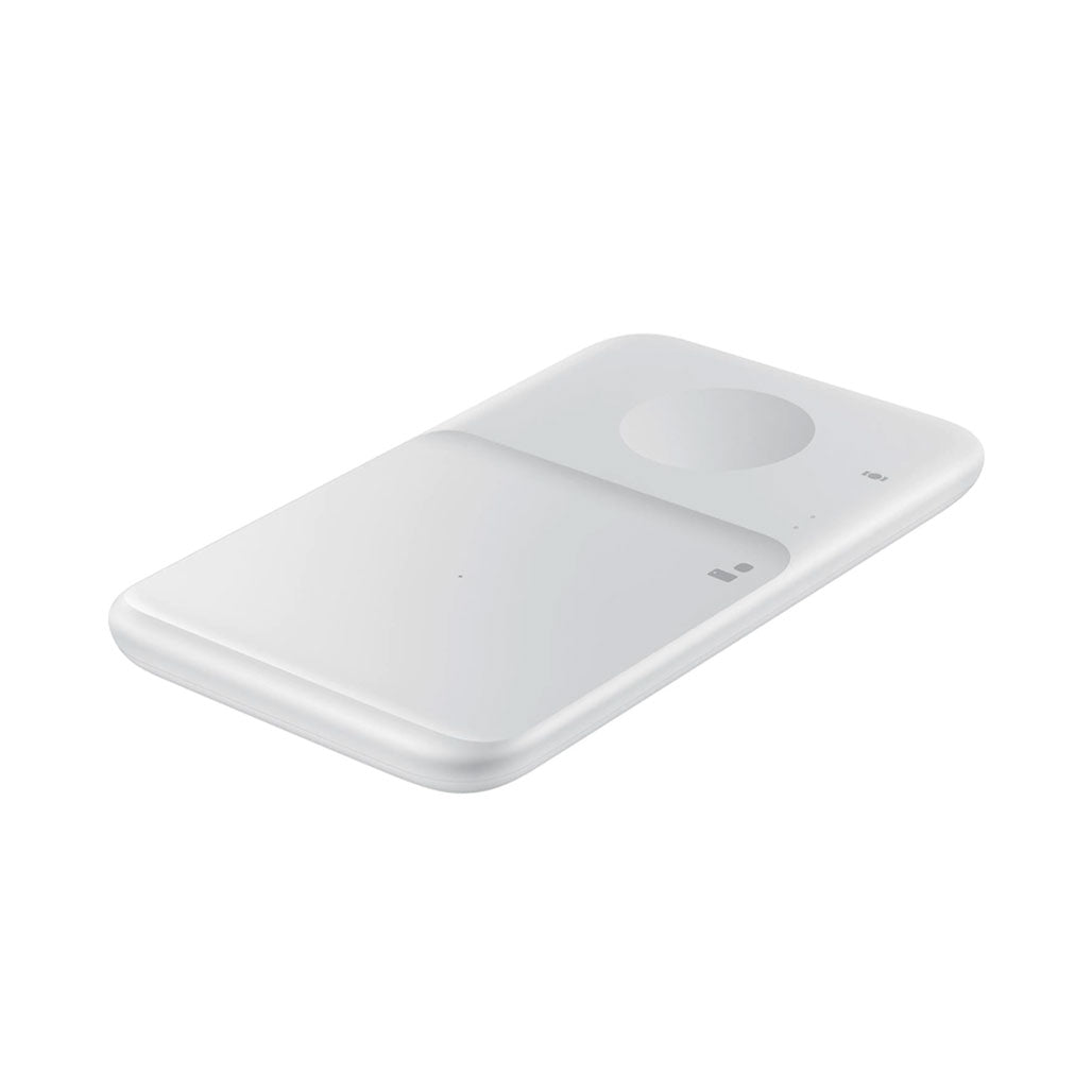 A Photo Of Samsung Wireless Charger Duo – White | Dual Device Charging Pad with Fast Charging and LED Night Mode