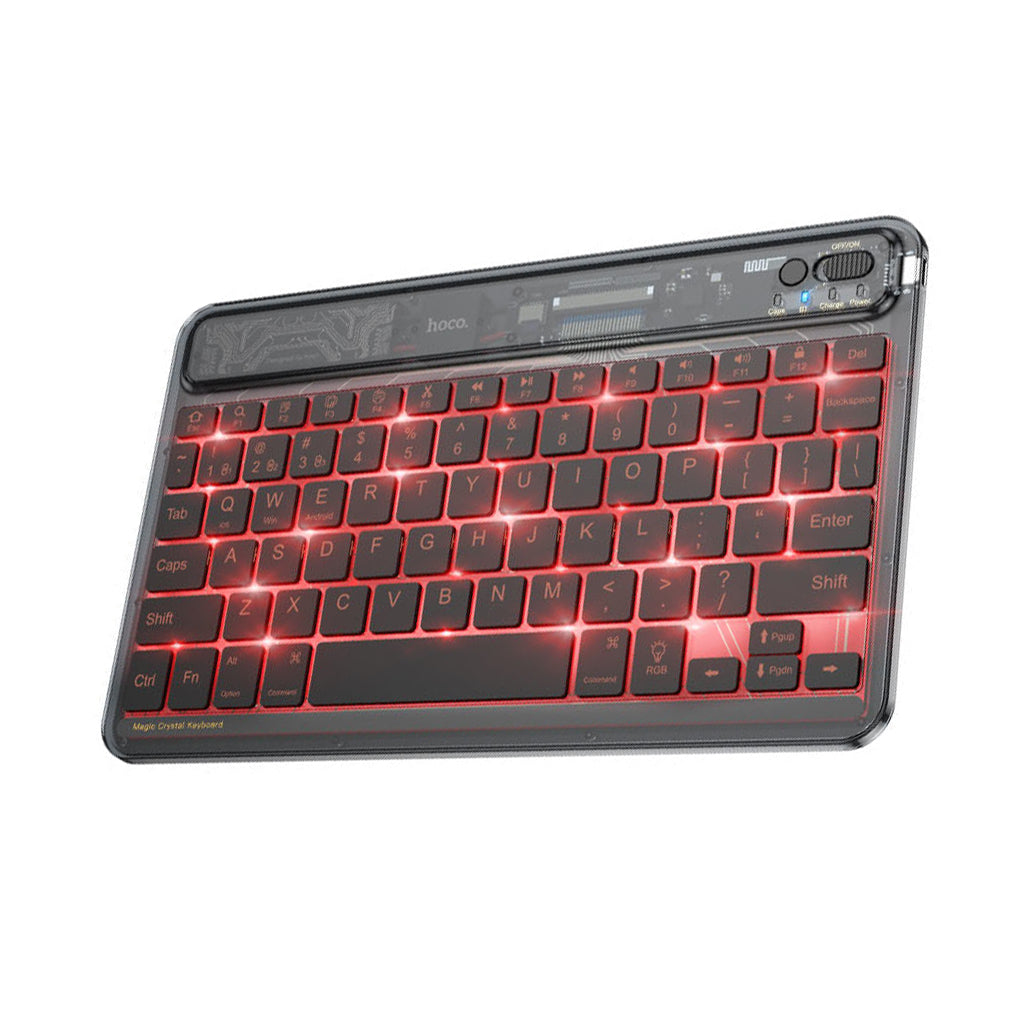 Hoco Wireless keyboard S55 Transparent Discovery edition - Black, 33032070070524, Available at 961Souq