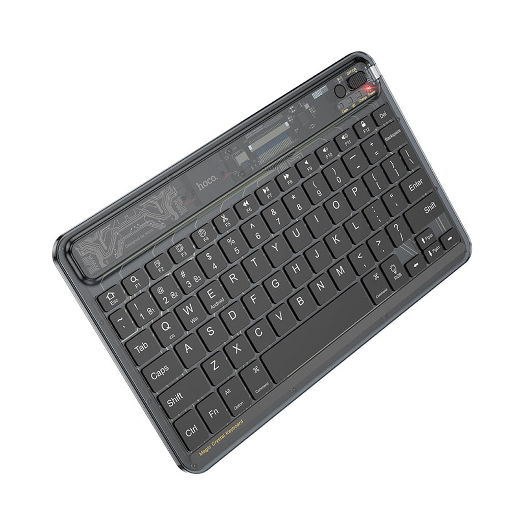Hoco Wireless keyboard S55 Transparent Discovery edition - Black, 33032081309948, Available at 961Souq