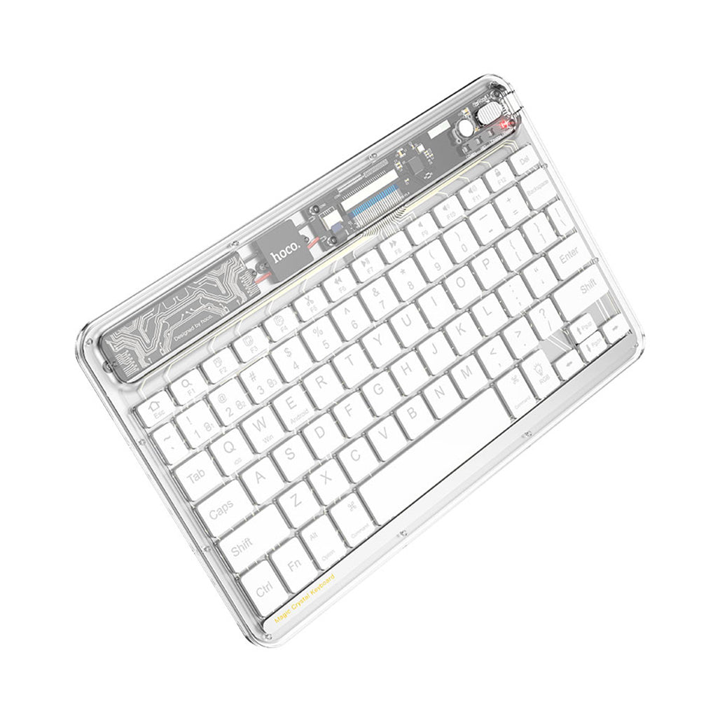 Hoco Wireless keyboard S55 Transparent Discovery edition - Space White, 33032120238332, Available at 961Souq