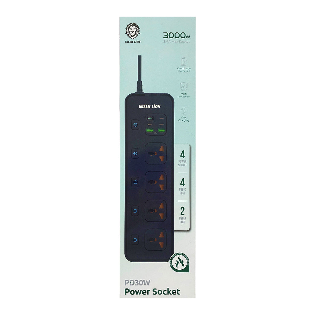 A Photo Of Green Lion PD30W Power Socket - GNPD30POCKBK - Black