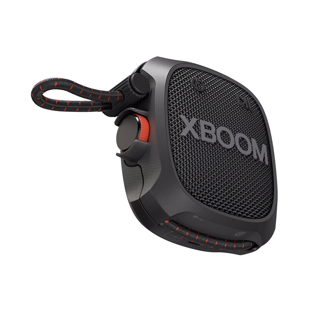 A Photo Of LG XBOOM Go XG2TBK - Portable Bluetooth Speaker with Military-Grade Durability, IP67 Waterproofing, and 10-Hour Battery Life