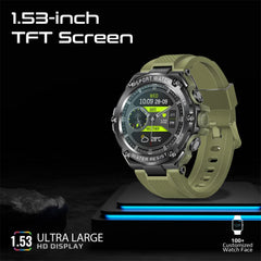 Promate XWatch-R19 - 1.53" Round Screen Fitness Tracker Smartwatch with BT Calling - Green