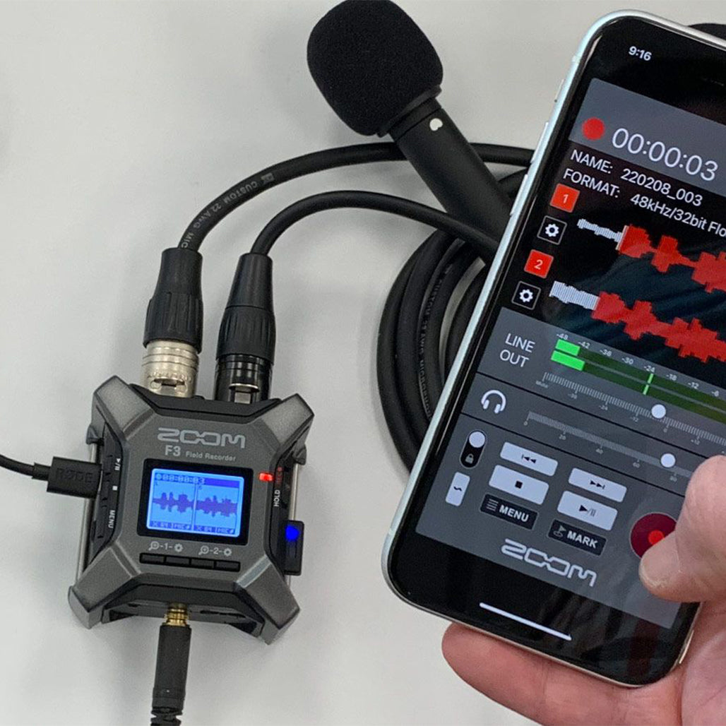 A Photo Of Zoom F3 32-Bit Float Field Audio Recorder with Dual A/D Converters, XLR Inputs, and 192 kHz WAV Recording