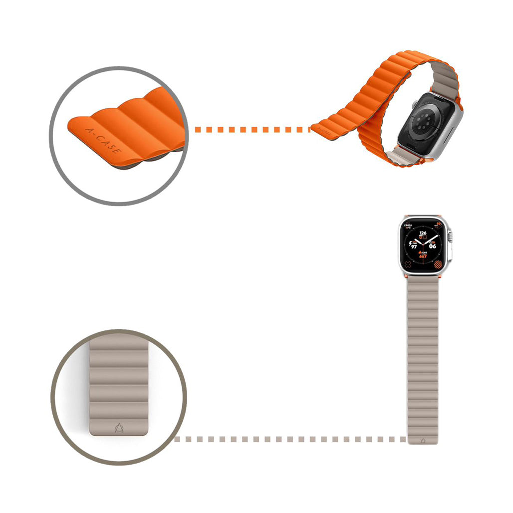 A-Case Invix Reversible Silicone Band for Apple Watch 42/44/45/49mm, 32932071932156, Available at 961Souq
