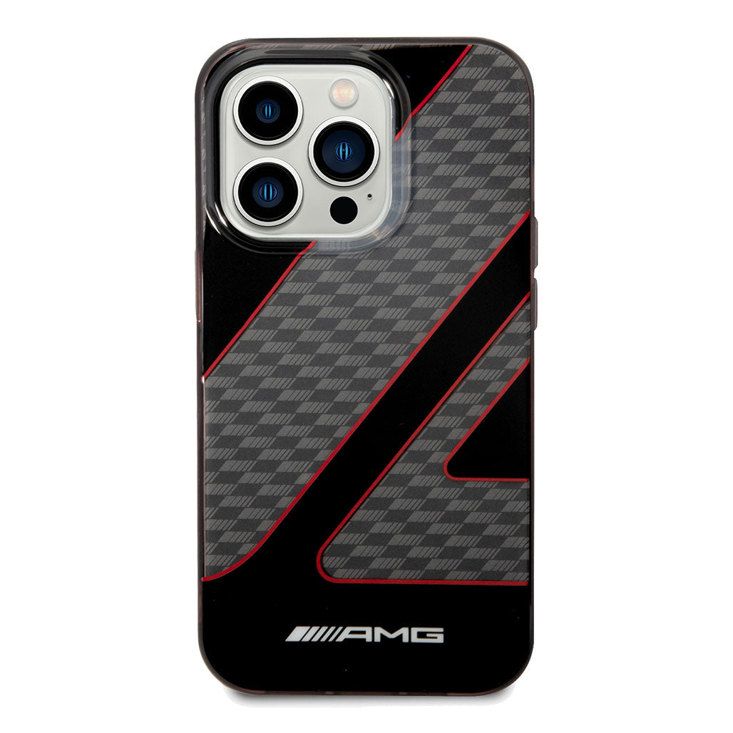 AMG Transparent Double Layer Case With Checkered Flag Pattern For iPhone 14 Pro Max, 31958089892092, Available at 961Souq