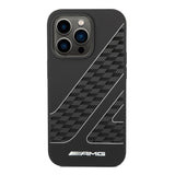 AMG Liquid Silicone Case With Checkered Flag Pattern For iPhone 14 Pro Max