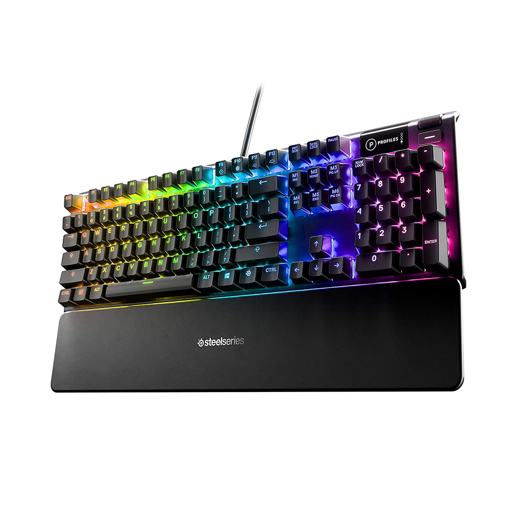 A Photo Of SteelSeries Apex 5 - Hybrid Mechanical Gaming Keyboard with OLED Smart Display and RGB Illumination